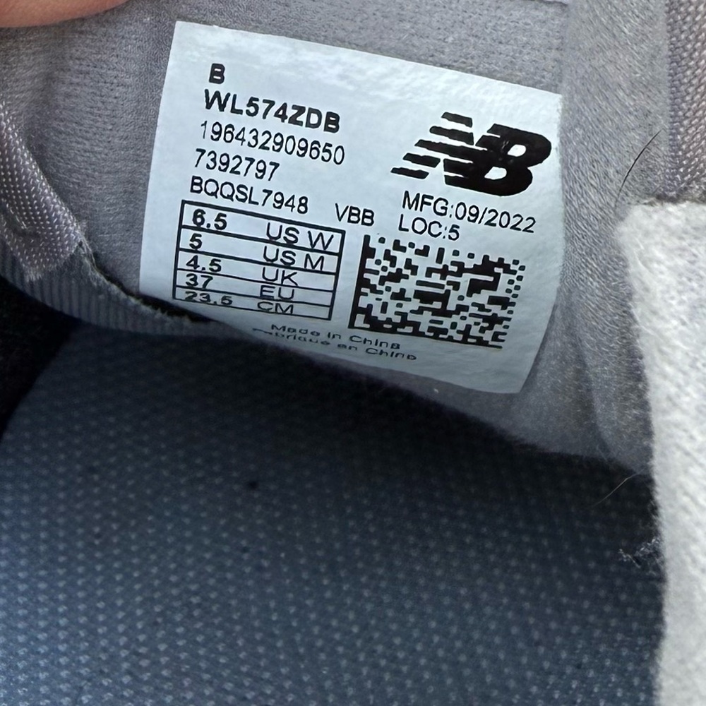 New Balance 574+ Platform Sneakers Gray Leopard Detail Women’s Size 6.5 like new - Picture 12 of 12